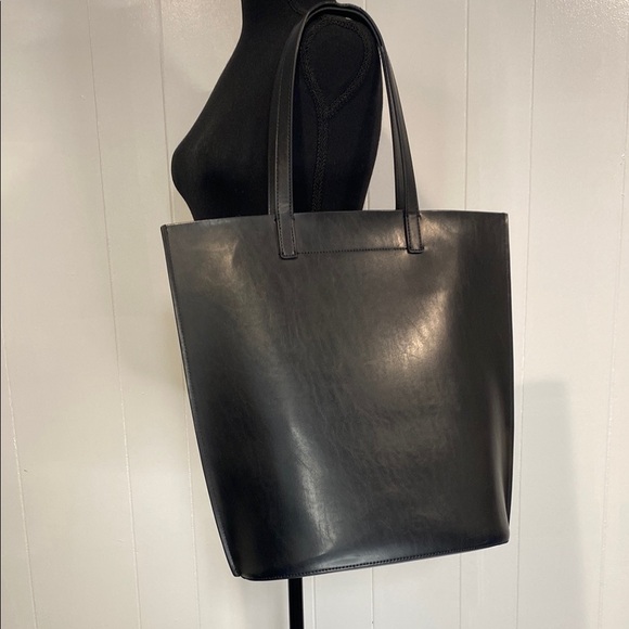 LOFT Tote Bag Laptop Commuter Purse Leather Classic Interior Pocket Black - Picture 1 of 12